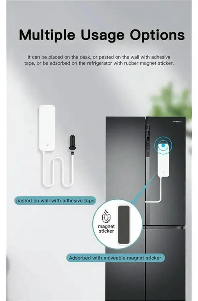 Alt view image 3 of 3 - For Home Hygrometer APP Monitoring Tuya Temperature Humidity Sensor With External Probe For Plants Aquarium