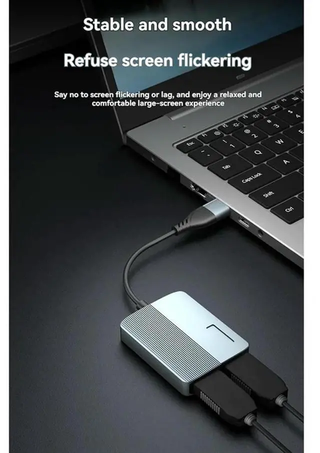 Main image of USB+ Type-C To Dual  1080P Dual Monitor Extend Splitter Extended Display Compatible Adapter For 2 Monitors