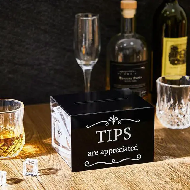 Alt view image 2 of 4 - 2X Tip Jars For Money 6 X 4 X 5 Inch Tip Collection Box With Lock Donation Suggestion Box For Tip Raffling Box