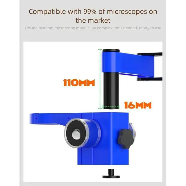 Alt view image 2 of 4 - Heavy Duty Microscope Bracket M6 with Dual Positioning and 360 Degree Rotation Swing Arm Support Up to 10 Kilograms