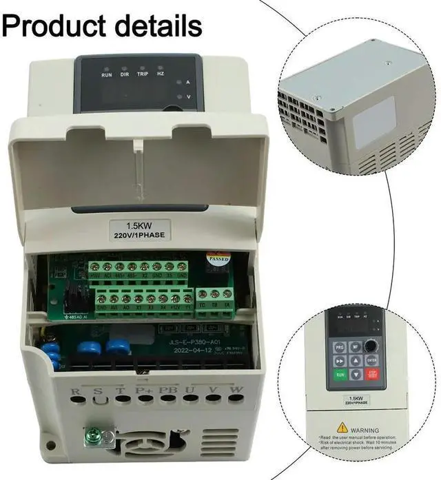Alt view image 4 of 4 - Variable Frequency Drive 1Phase 220V Input 3Phase 220V Output 1.5KW AC Converter For Power Tool Accessory