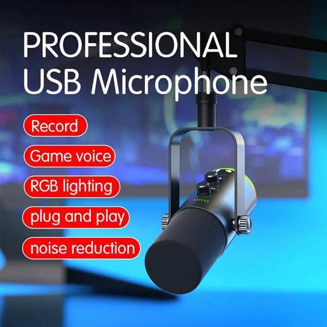 Alt view image 2 of 7 - Condenser MIC USB Dynamic RGB Gaming Microphone For Computer For Podcast Live Streaming Gaming White