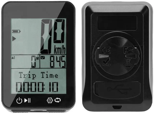 Alt view image 3 of 3 - GPS Bike Computer IPX7 Rainproof 2.4in FSTN Display Night Riding Tracking Distance Speed Altitude Time Bike Odometer Speedometer