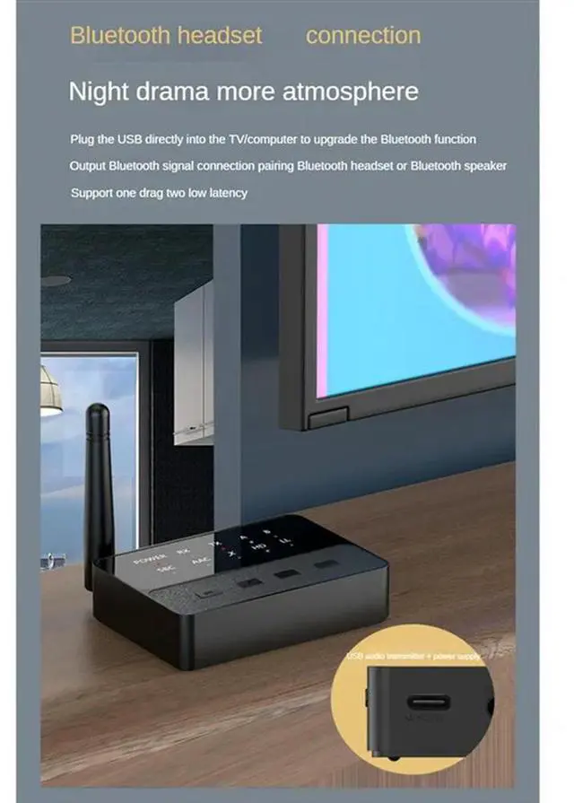 Alt view image 6 of 6 - 2X 5.3 Bluetooth Audio Adapter Aptx/HD/LL Audio Receiver Transmitter Wireless HIFI Stereo Adapter Lossless Sound