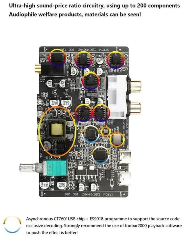 Alt view image 2 of 4 - Digital Audio Decoder For ES9018 DAC 32BIT 384Khz DSD256 DSD256 Lossless Decoding