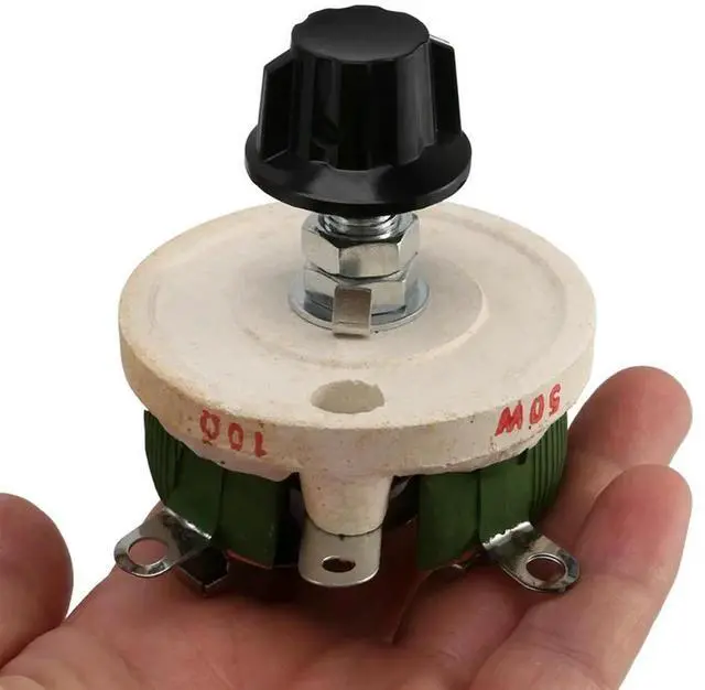 Alt view image 4 of 7 - 5X 50W 10 Ohm Potentiometer Variable Taper Pot Resistor Rheostat