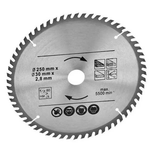 Alt view image 6 of 6 - Circular Saw Blade 250mm 48T & 60T TCT Saw Disc Blade 30mm Bore Sharp Cutting Wear Resistant for Wood l Cutting Construction
