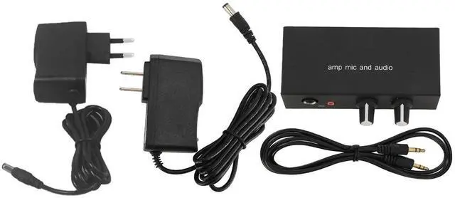 Alt view image 4 of 6 - Audio Mixer Stereo Preamp Low Noise Amplifier 3.5mm 6.5mm Dual Input Condenser Dynamic Mic Interface 5.5x2.1MM DC for Cell Phone