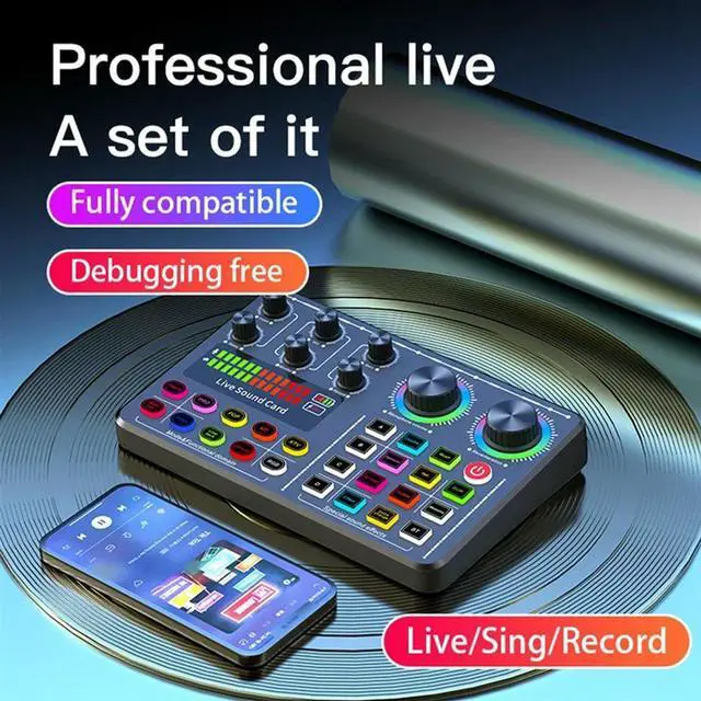 Alt view image 5 of 6 - For Karaoke Broadcast KTV Singing Live Sound Card Professional Gaming Audio Mixer Sound Card