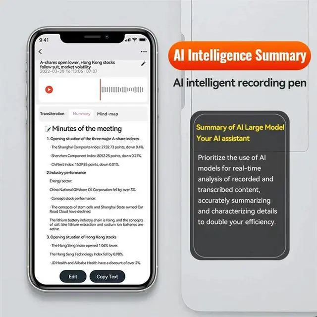 Alt view image 4 of 6 - Chatgpt-4 AI Powered Phone Call Mini Voice Recorder Espia APP Control Audio Translator 64GB Dictaphone For IOS Android