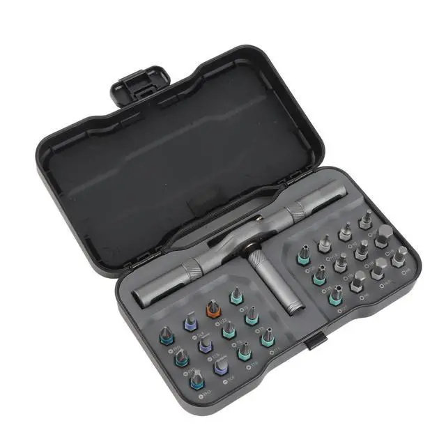 Alt view image 4 of 6 - Protable Ratchet Screwdriver Bit Set 24-in-1 Bit Multipurpose Repair Tool Manual Hardware with Handle RS1 Phone PC Repair Tool