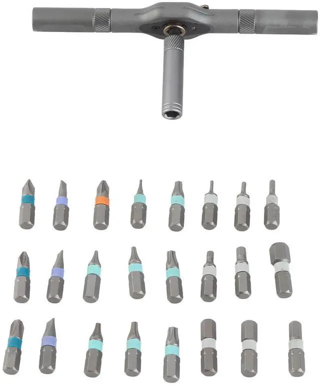 Alt view image 5 of 6 - Protable Ratchet Screwdriver Bit Set 24-in-1 Bit Multipurpose Repair Tool Manual Hardware with Handle RS1 Phone PC Repair Tool