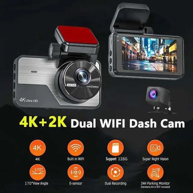Alt view image 4 of 4 - Car DVR Camera Car Video Recorder Camera Built In Camera,Night Vision 170°Wide Angle,WDR,24H Park
