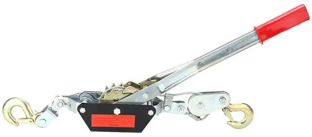 Alt view image 6 of 6 - Protable 2/4T Wire Rope Hand Heavy Duty Wire Power Puller Tighten Tool Gear Winch Puller Mini Tightener Double Hook Lifting Tool