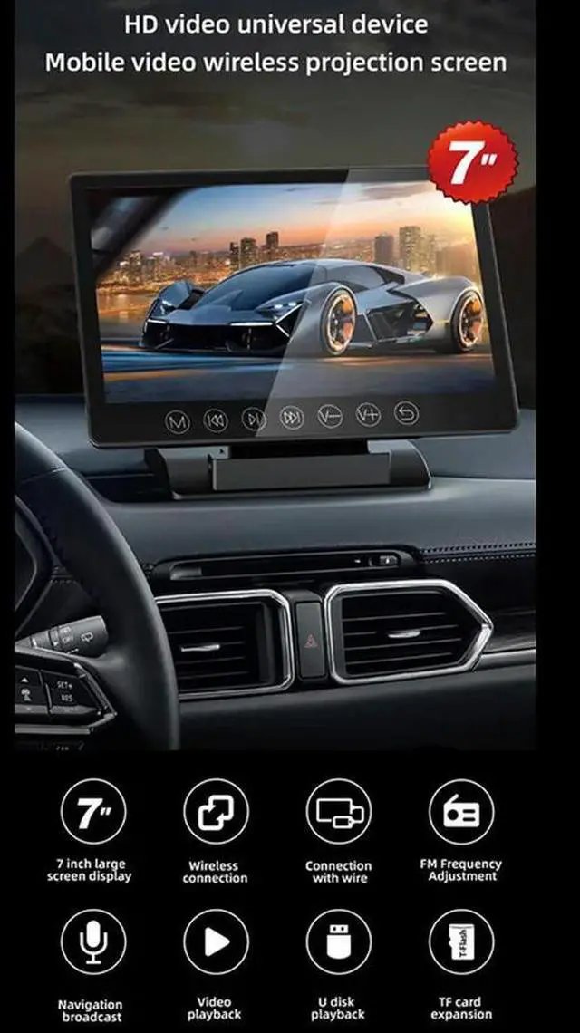 Alt view image 5 of 6 - 7 Inch Portable Car Video Player LCD Touch Screen Radio Multimedia Video Player Car TV Monitor Tablet Auto Accessories