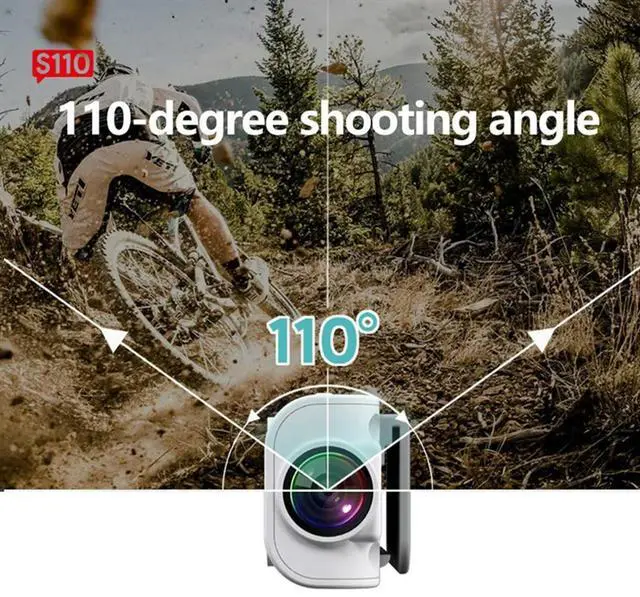 Alt view image 3 of 7 - Action Cam Video Camcorder 1080P Wearable Video Camcorder 110°Wide Angle Lens Anti-Shake Cycling Bicycle White