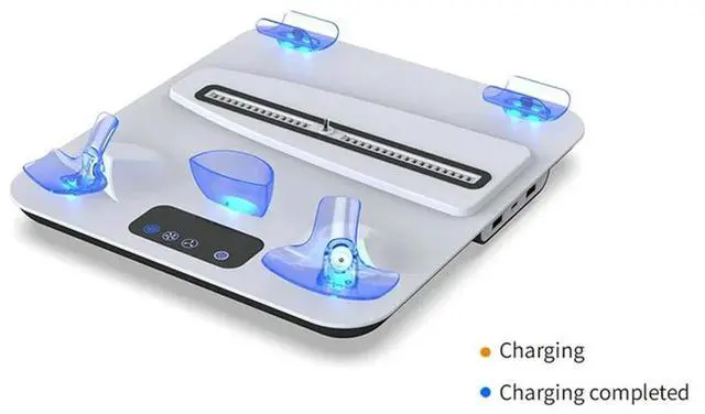 Alt view image 6 of 6 - For PSVR2 Stand With Controller Holders, Headset Hanger, And Type-C Charging Cable For PSVR2/PS5 Accessories