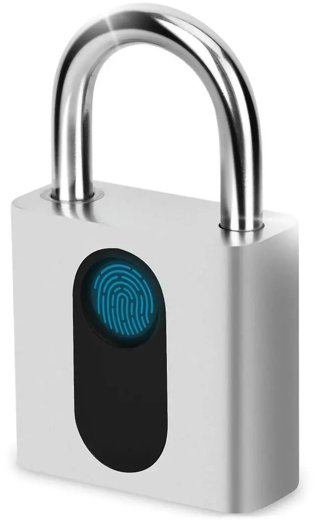 Alt view image 5 of 6 - Fingerprint Padlock Fingerprint Padlock Keyless Door Lock Waterproof Rechargeable Home Safety Padlock Rechargeable Padlock