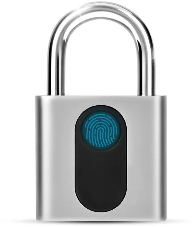 Alt view image 6 of 6 - Fingerprint Padlock Fingerprint Padlock Keyless Door Lock Waterproof Rechargeable Home Safety Padlock Rechargeable Padlock