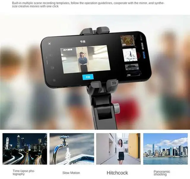 Alt view image 6 of 6 - For Gopro Action Cameras Wireless Selfie Stick Tripod Foldable Stand Balance Steady With Microphone For phones