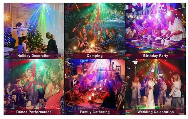 Alt view image 3 of 4 - Dance Flash Light Rotating Laser Light 3-In-1 Disco Light Effect Color Light EU Plug