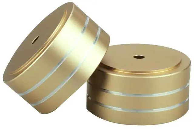 Alt view image 5 of 6 - 16Pcs 40X20mm Aluminum HIFI AMP Speaker Isolation Stand Turntable DAC Feet Pad (Gold)