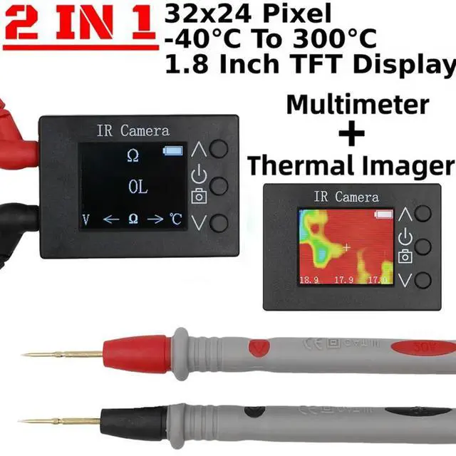 Alt view image 2 of 7 - Infrared Thermal Imager TFT Screen Infrared Thermal Imager 32X24 Pixels Points Infrared Temperature Sensor Camera