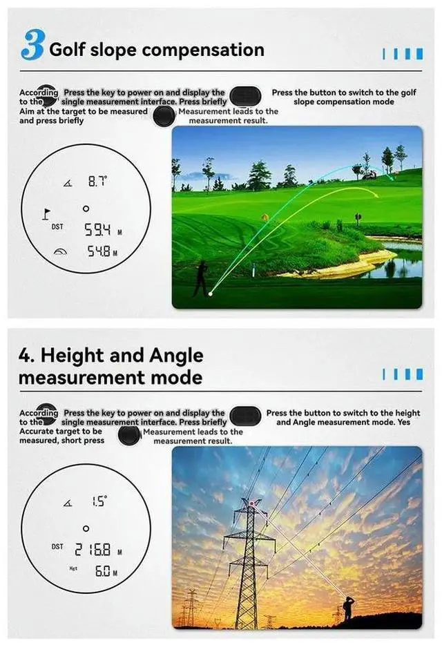 Main image of Multifunctional Golf Laser Rangefinder 600M Rechargeable Laser Distance Meter With Flagpole Lock And Slope Compensation