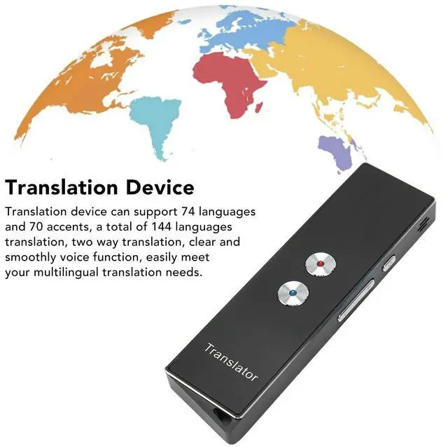 Alt view image 3 of 3 - Translator 74 Languages Bluetooth 5 0 Real Time Pronunciation Training Noise Cancelling Aluminum Alloy for Business Travel