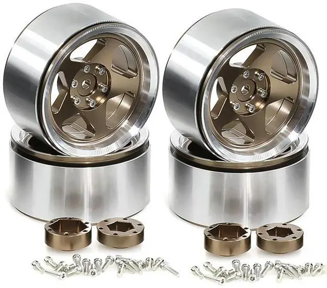 Main image of For RC Car 1/10 1/7 1/8 MK07 Wraith Ryft Compatible 4Pcs 2.6" 12/17MM Hex Changeable Beadlock Wheel Rim Set Negative Offset