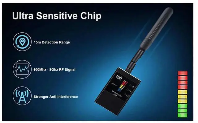 Alt view image 4 of 7 - 3X Anti Detector RF Signal Wireless Camera Lens Bug GPS Tracker Magnetic GSM Device Scan Finder