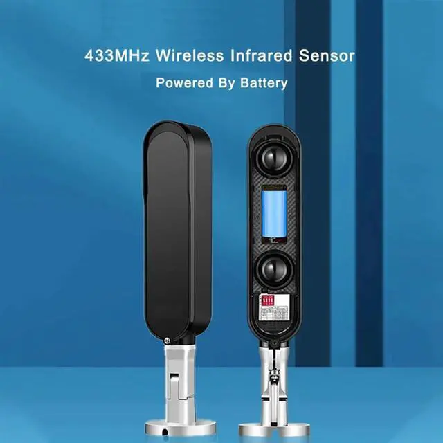 Main image of 433Mhz Wireless 60M Sensor Alarm 2 Beams Active Infrared Detector For Outdoor Park Home Security System