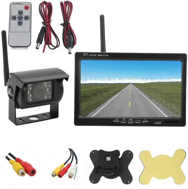 Alt view image 4 of 6 - Vehicle Backup Camera System Rear View Camera 7in Display Monitor IR Night Vision IP68 Water Proof Kit for Bus Truck Trailer RV