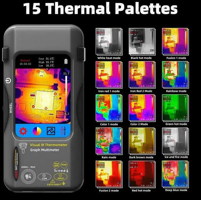 Main image of Camera Multimeter 320X320 IR Resolution With 15 Thermal Palettes For Electrical Inspection Electronic