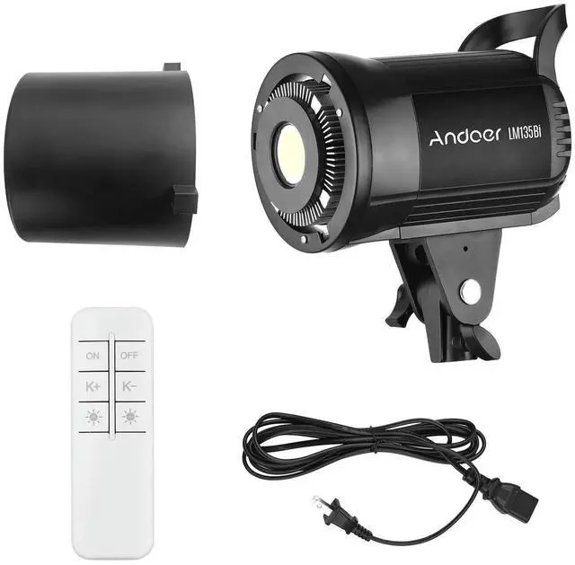 Alt view image 4 of 6 - Portable Photography Fill Light 135W Studio Video Light 2800K to 5600K Dimmable for Bowens Mount Video Light with Remote Control