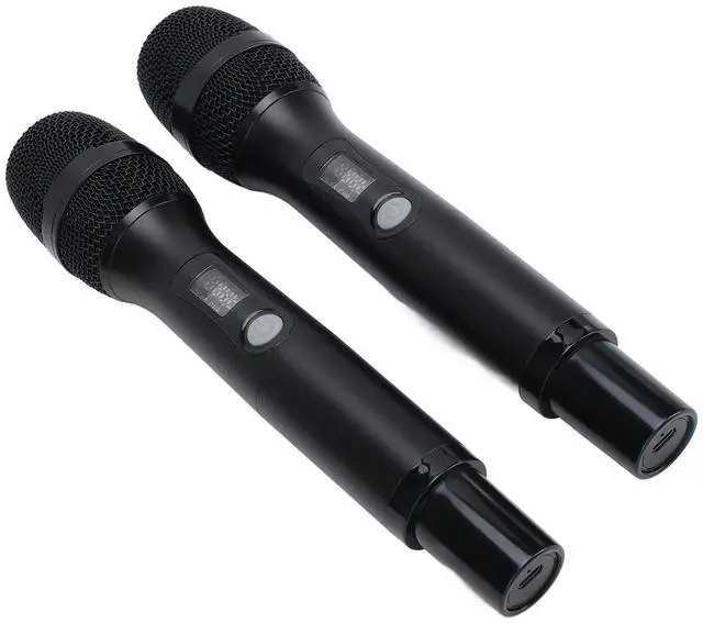 Alt view image 6 of 6 - Premium Dual Wireless Microphone UHF Dynamic DSP Handheld Cordless Dynamic Microphone with Rechargeable Receiver for KTV Singing