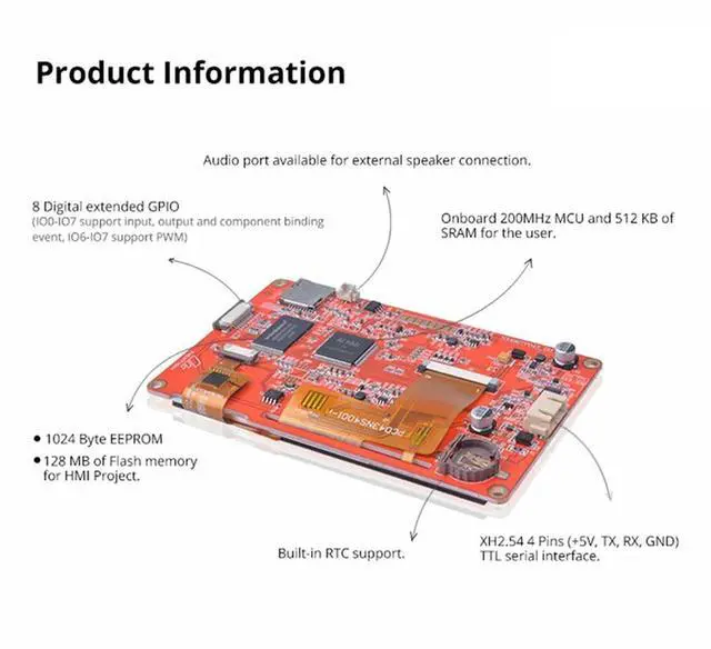 Alt view image 4 of 6 - 2X NX4827P043-011R 4.3 Inch LCD-TFT HMI Display Module ligent Series RGB 65K Color Capacitive Touch Panel