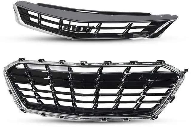 Alt view image 3 of 6 - Universal Front Upper Lower Grille Set Chrome ABS 84189613 84009674 Replacement for Chevy Cruze Premier RS 2016 to 2019 US Type