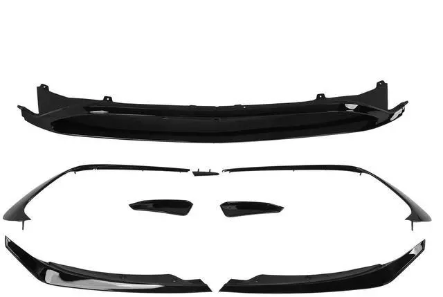 Main image of Premium Gloss Black Front Bumper Canards Aero Splitter Lip Kit Replacement for MercedesBenz AClass W176 AMGLine A45 20152018