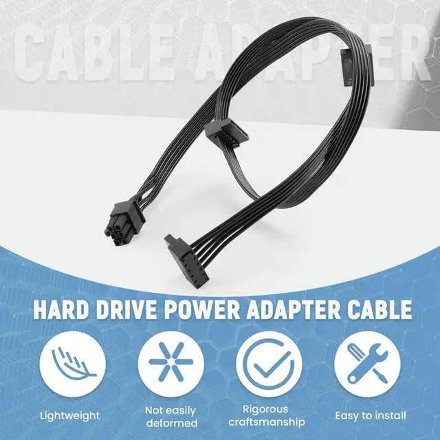 Alt view image 7 of 7 - Pcie 6Pin Male To 3 SATA Power Supply Cable For Seasonic Focus Plus Platinum FOCUS+ Series 850PX 750PX 650PX 550PX PSU
