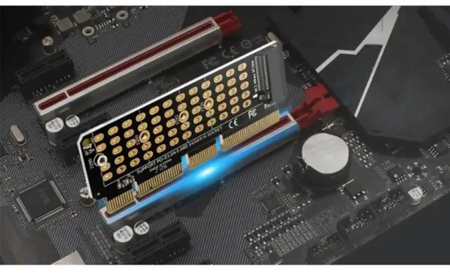 Alt view image 6 of 6 - M.2 NVME To PCI-E 4.0 Adapter Card M.2 M-KEY Slot Supports 1U Server