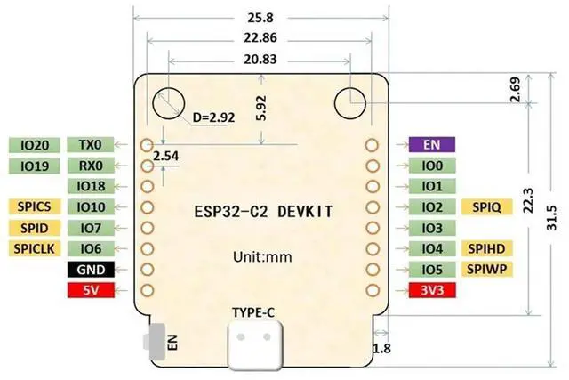 Alt view image 6 of 7 - ESP32-C2 Onboard Development Board Onboard Development Board Modul ESPC2-12 Module Replaces ESP8266 ESP-12E/F