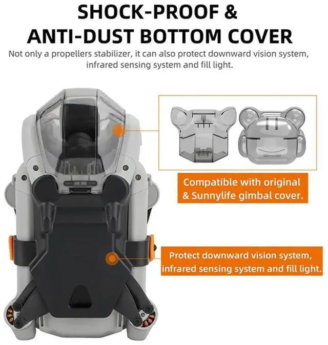 Alt view image 5 of 8 - SUNNYLIFE For Mini 4 Pro Bundle Propeller Blade Fixing Kit Bundle Propeller Chassis Protective Cover
