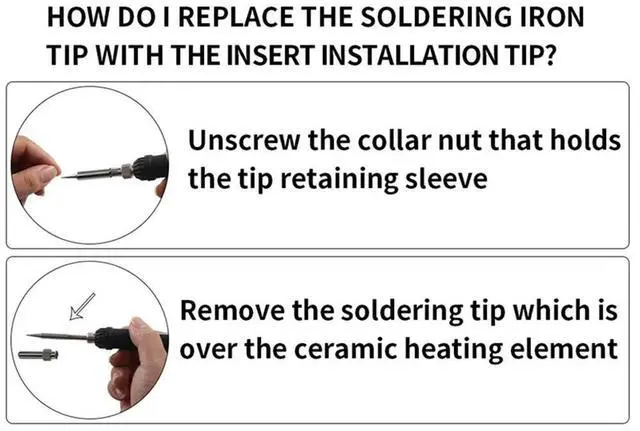 Alt view image 5 of 7 - Heat Insert Nut Iron Tip Heat Set Insert Tips Soldering Iron Tips M2 M2.5 M3 M5 M6 Brass Thread Embedded Kit