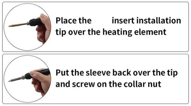 Alt view image 7 of 7 - Heat Insert Nut Iron Tip Heat Set Insert Tips Soldering Iron Tips M2 M2.5 M3 M5 M6 Brass Thread Embedded Kit