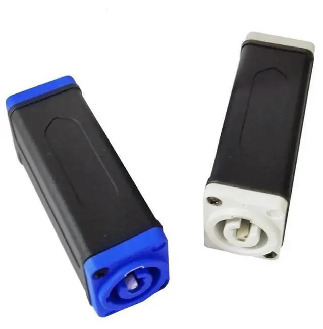 Alt view image 7 of 7 - LED PowerCon AC Coupler Adapter Extender Connector Speakon Panel Mount Straight Adapter White to White