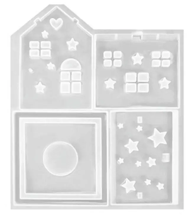 Alt view image 5 of 6 - House Handicraft Mold Ornament Reusable Art House Candle Molds House Shaped Candlestick Silicone Mould Table Decorations