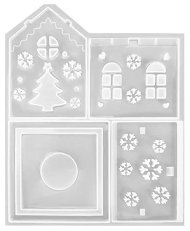 Alt view image 6 of 6 - House Handicraft Mold Ornament Reusable Art House Candle Molds House Shaped Candlestick Silicone Mould Table Decorations