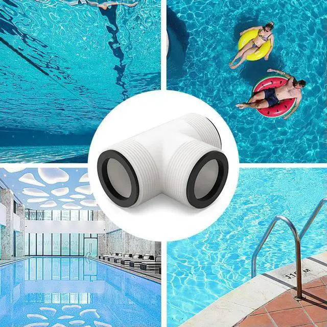 Alt view image 6 of 6 - Swimming Pump Hose Adapter with 3 L Rings Above Ground Pool Hose Connector Threaded Inlet Pump Adapter for Intex Coleman Pool