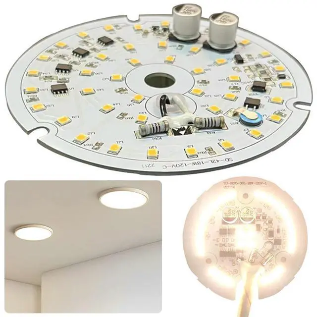 Alt view image 6 of 6 - 3.94 Inch LED Retrofit Kit 18W 1530LM Dimmable Ceiling Fan LED Light Replacement Ceiling Flush Light Replacement Panel